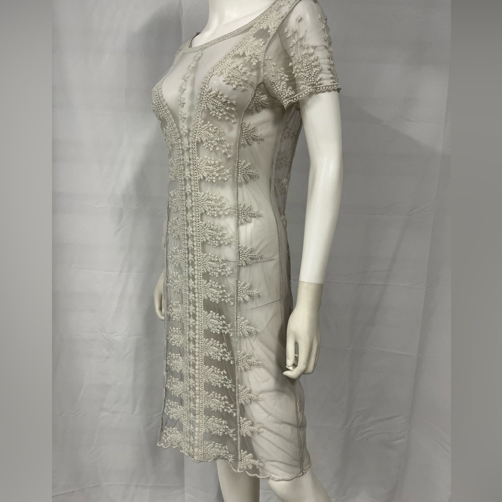 Sundance Antiqued White Lace Sheer SW Prairie Coastal Western Cowgirl Dress S - Picture 6 of 10